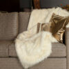 imitatie bont plaid sprei polar beer wit