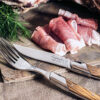 steak vork en mes olijfhout