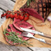 steak vork en mes olijfhout