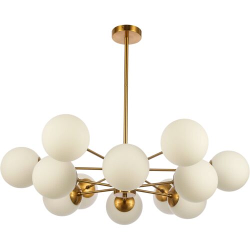 Hanglamp Gina Wit Goud – Luxe Design met 12 Lichtpunten