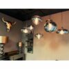 Bovenaanzicht van de Ava hanglamp smoke glas met 7 lichtpunten