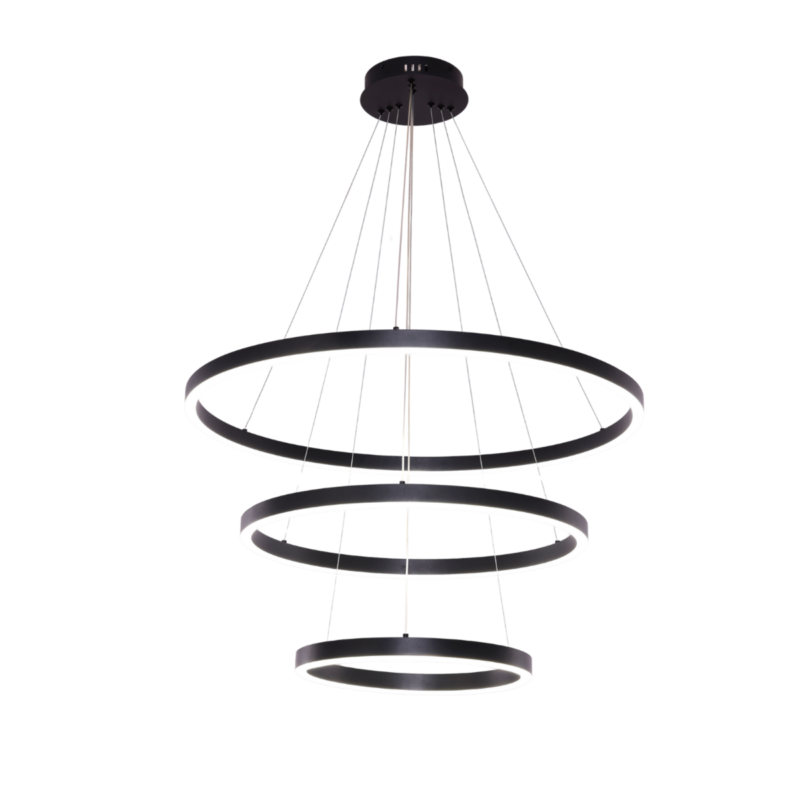 Hanglamp Neo Black | 3-Ring 40+60+80cm