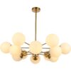 ijaanzicht van de Hanglamp Gina wit goud, met verfijnde gouden accenten