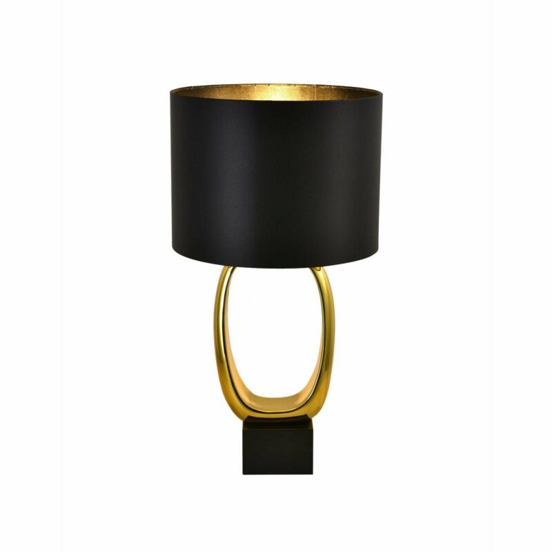 Zijaanzicht van de Mara tafellamp met gouden voet