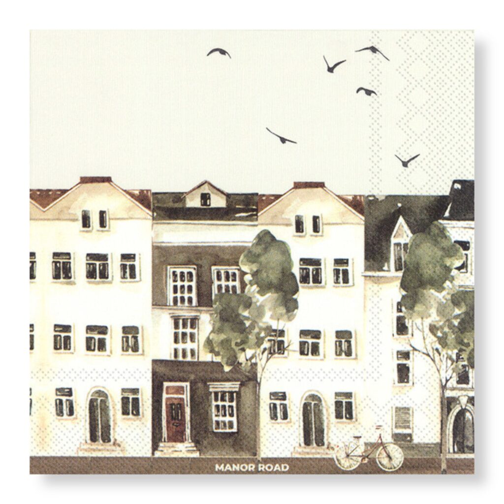 Manor Road City Life servetten voorkant design