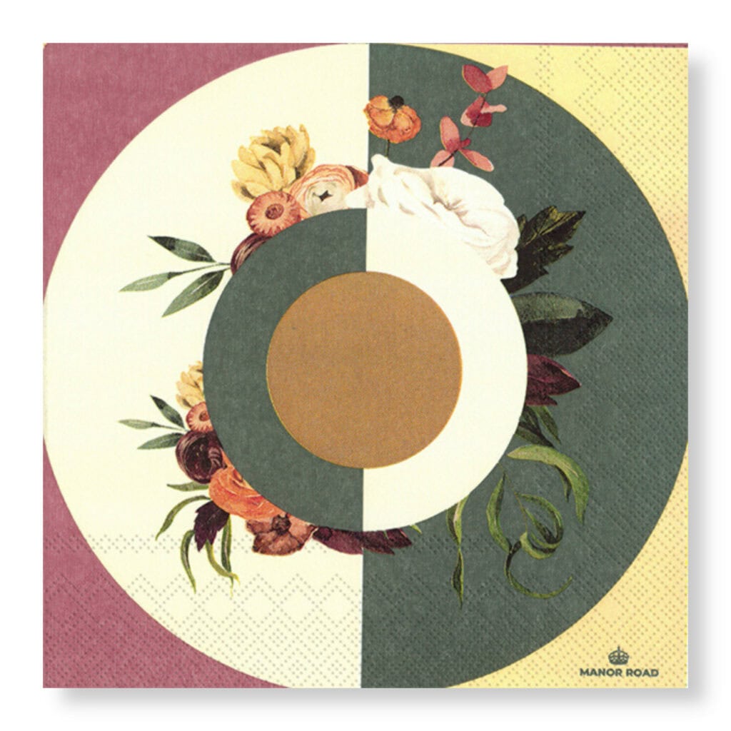 Manor Road Flora luncheonservetten voorkant design met botanisch motief