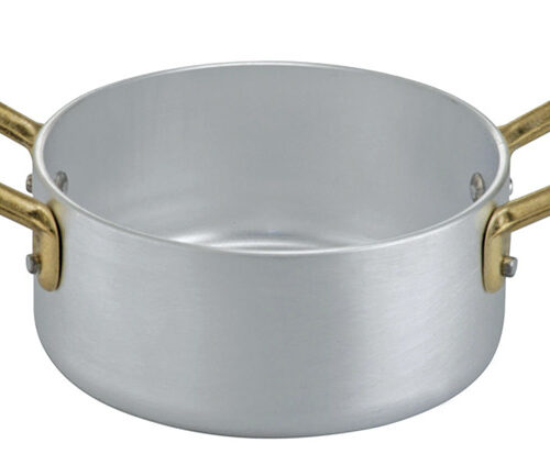 Ottinetti Mini Sauspan 12 cm – Met 2 Messing Handgrepen voor Snack Tray & Individuele Porties 1564012