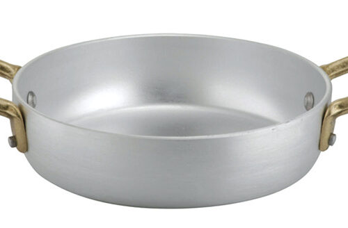 Ottinetti Lage Mini Sauspan 12 cm Met 2 Messing Handgrepen – Amuse & Snack Pannetje voor Individuele Porties (Oven-to-Table)  3 maten verkrijgbaar. 1566