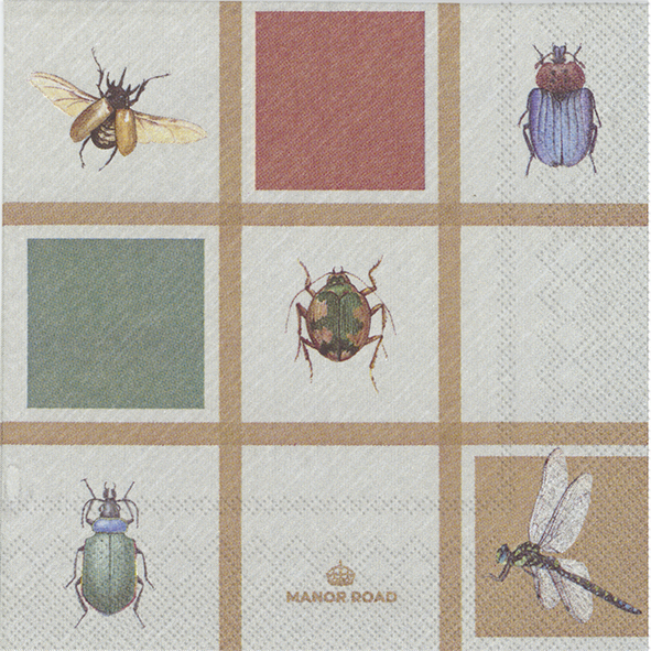 Beetles & Bugs servetten met insecten en keverdesign