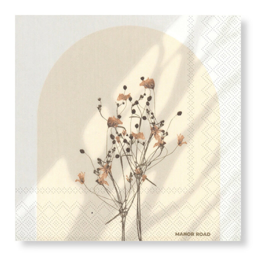 Florescence servetten met elegant bloemenmotief op lichte achtergrond