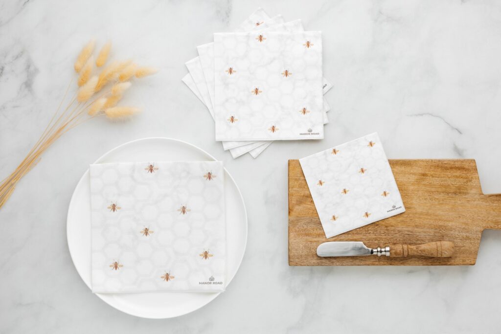 Marbled Bee servetten in luxe moderne styling