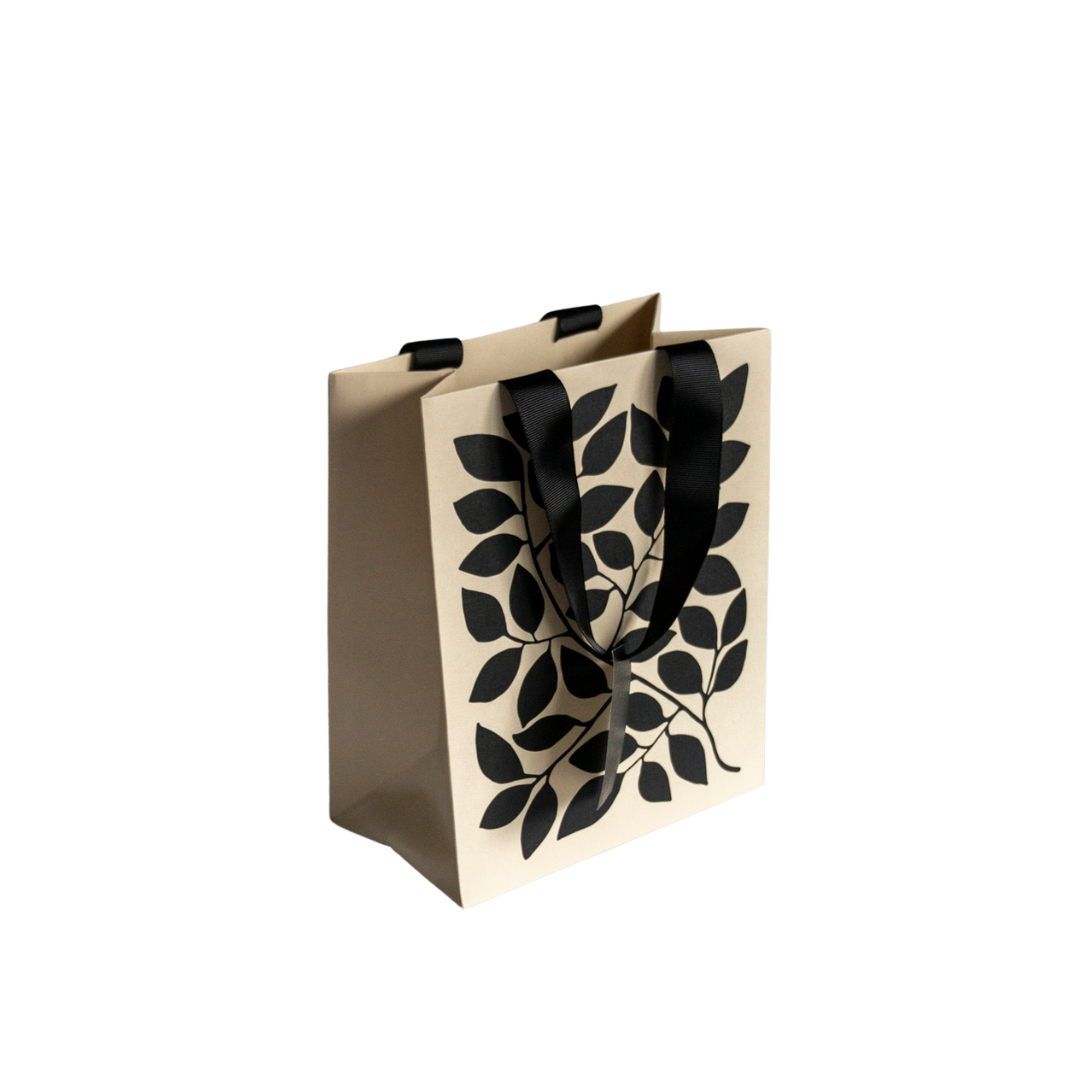 Luxe Montei geschenkverpakking Ivory Black Leaf small