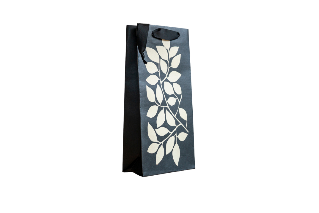 Montei Black Ivory Leaf bottle bag vooraanzicht
