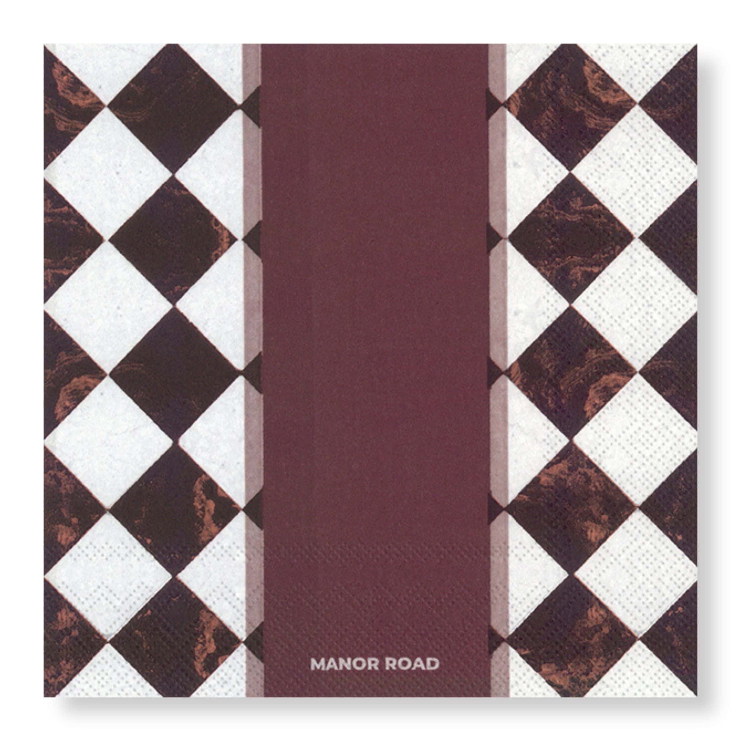 Marbled Bordeaux servetten met luxe bordeaux marmerdesign
