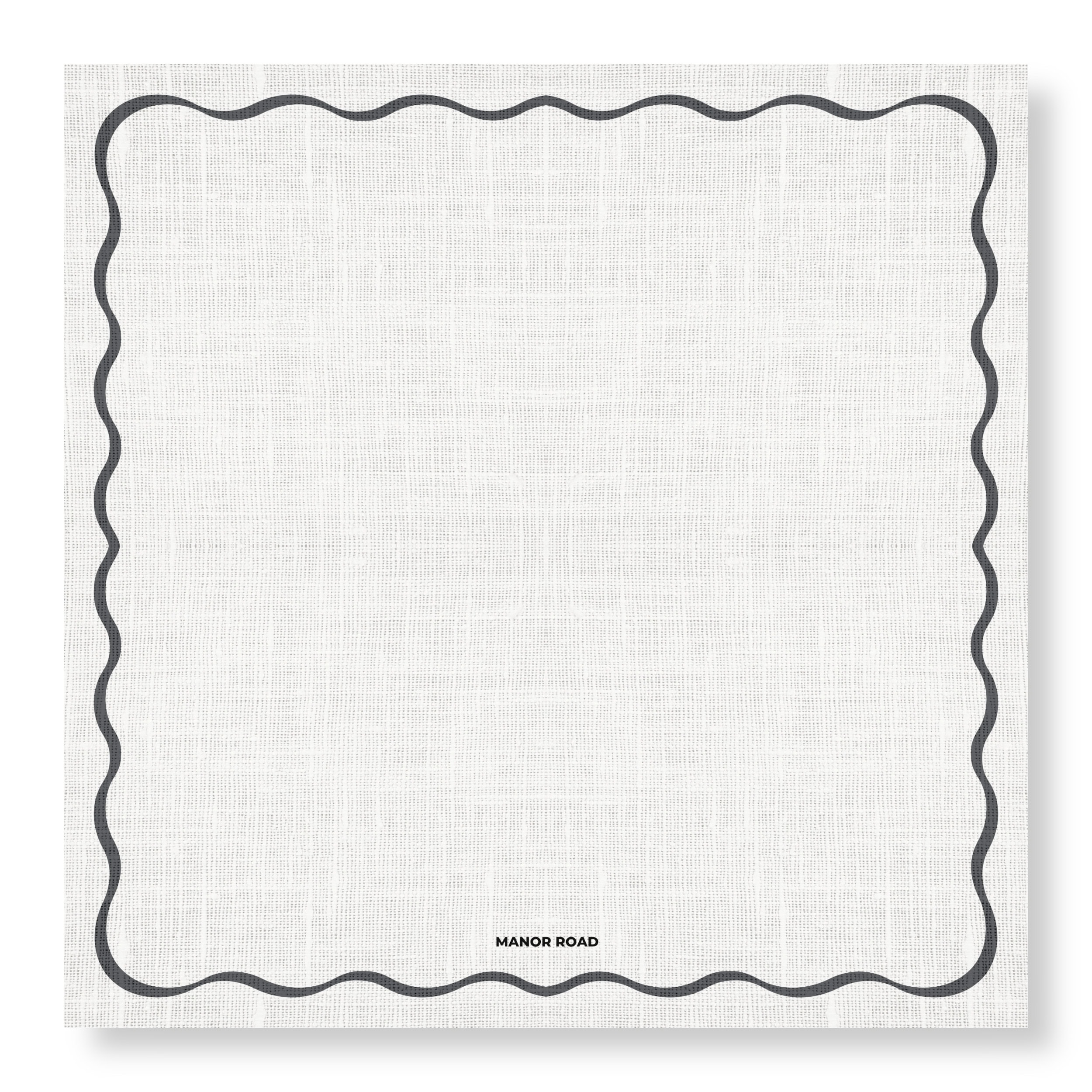 Manor Road Linen Scallop White Black Cheese Board Presentation Cards CHCD0013-08