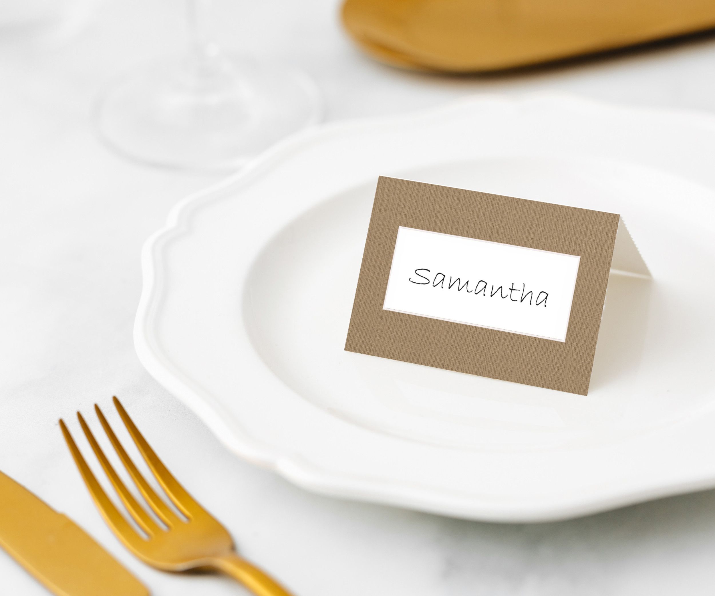 Manor Road Linen Antique Gold Place Cards PCCD0016-45