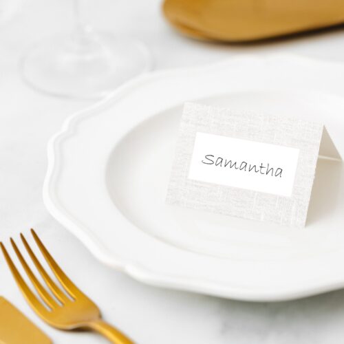 Manor Road Linen White Place Cards