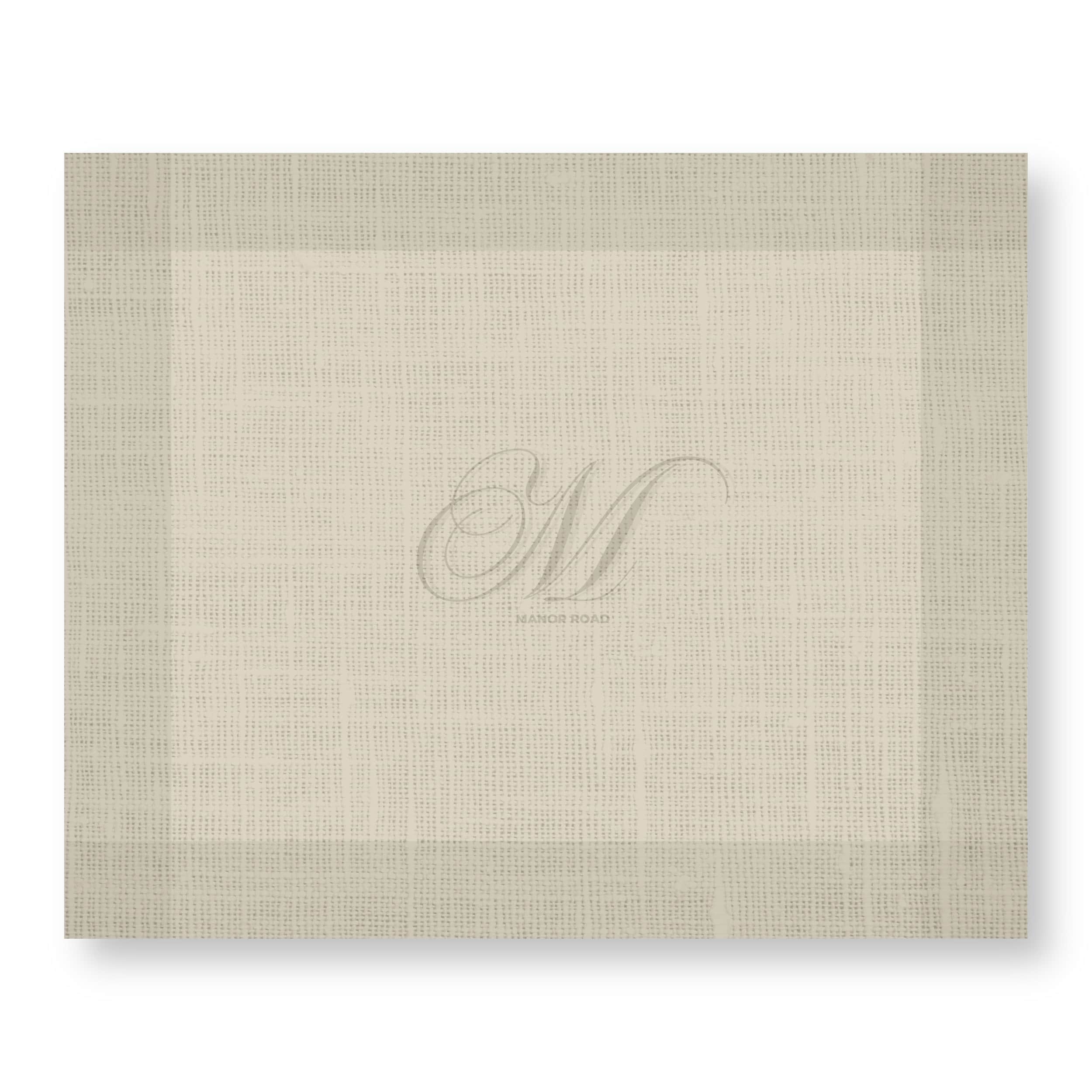 Manor Road Linen Monogram Beige papieren placemat PCMT0102-30