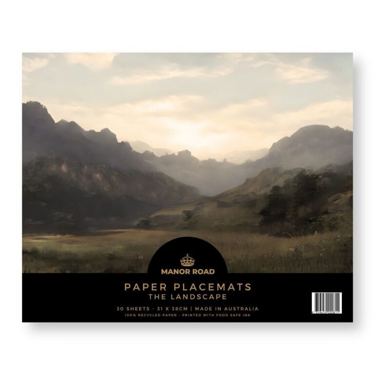 Papieren placemat met The Landscape design van Manor Road