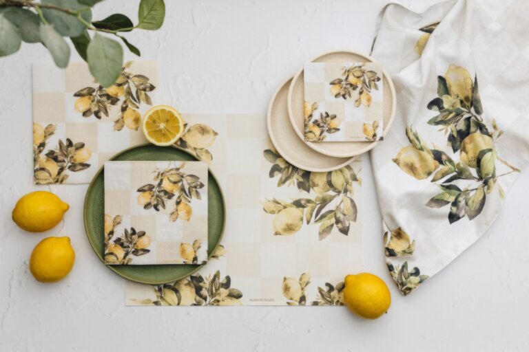 Papieren placemat met citroendesign van Manor Road