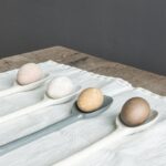 Lichtblauwe keramische opscheplepel in Sea Salt